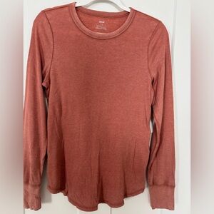 Aerie Terracotta Ribbed Long Sleeve Top